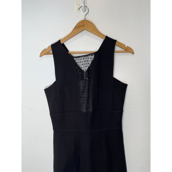 NWT Yoana Baraschi Black Sleeveless Lace Hem  Women's Midi Dress Size Small - Picture 2 of 9